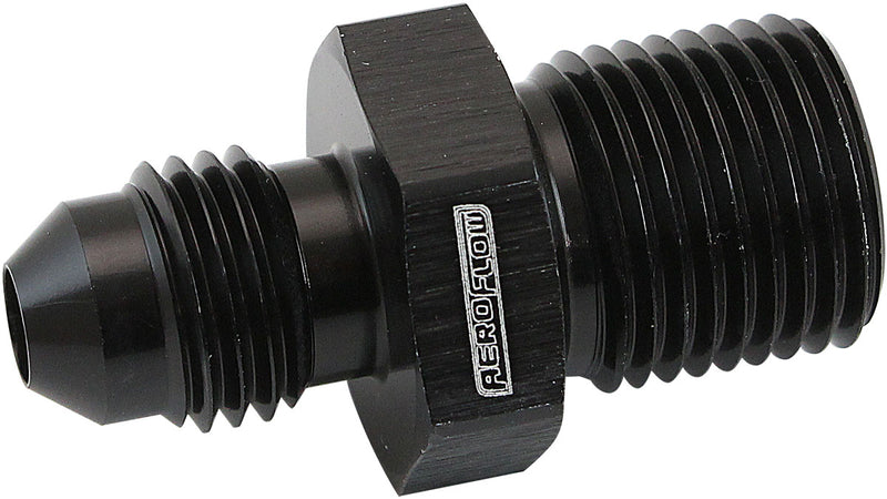 Aeroflow Metric to Male Flare Adapter M14 x 1.25mm to -6AN Black Finish (AF742-06BLK) AF742-06BLK