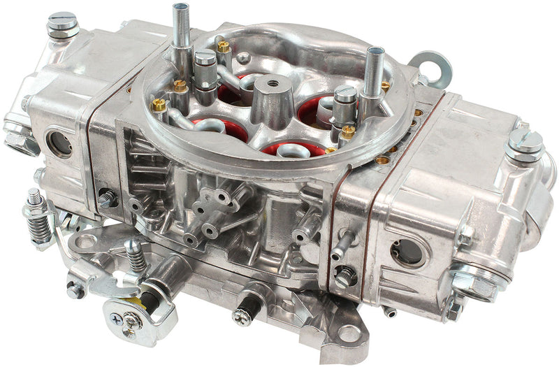 Aeroflow 650cfm 4-Barrel Double Pumper Carburettor with Mechanical Secondaries Square bore 4150 Flange, No Choke, Silver Finish (AF5112-3650)