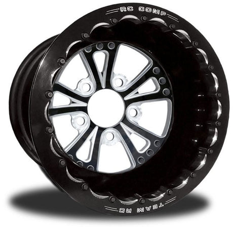 RC Comp Torx 15" x 8.5" Wheel, Black, Single Beadlock - RCCSB40X1B1E-01B RCCSB40X1B1E-01B