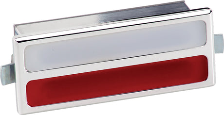 Billet Specialties Rectangle Door Light -Polished With Red/Clear Lens, 1-1/4" H x3-5/8 W x 1-1/16 D (Each) (BS60220) BS60220