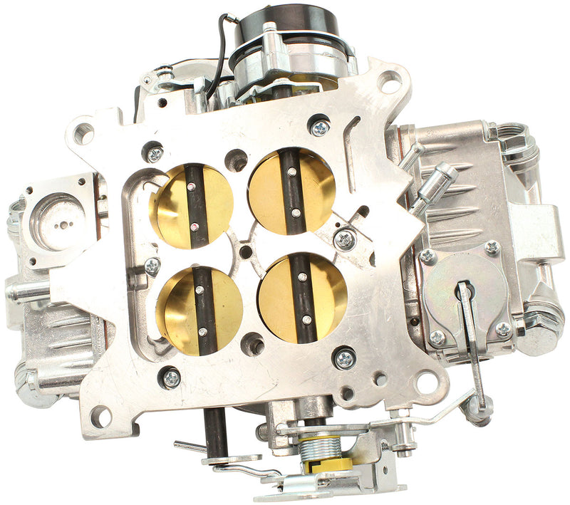 Aeroflow 570cfm 4-Barrel Street Carburettor with Vacuum Secondaries Square bore 4150 Flange, Electric Choke, Silver Finish (AF5111-1570)
