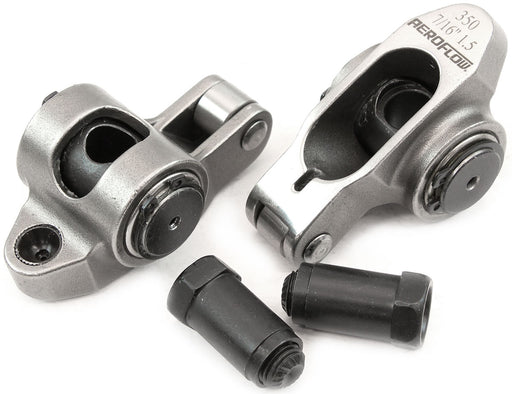 Aeroflow Small Block Chev Stainless Steel Roller Rocker Set 7/16" Stud Mount, 1.50 Ratio, Set of 2 (AF95-1205-2) AF95-1205-2