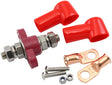 Aeroflow Single Red Electrical Terminal Bulkhead - M10 Stud - AF49-4062R AF49-4062R