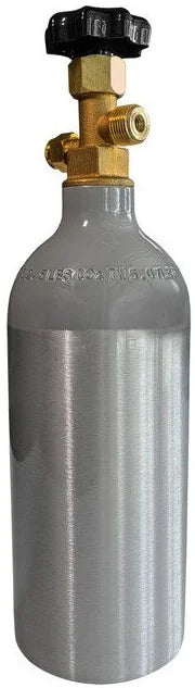 Stroud Co2 Bottle with Valve, Clear Powder Coat 2.5 lbs, 14" Tall x 4-3/8" O.D (SS48002) SS48002