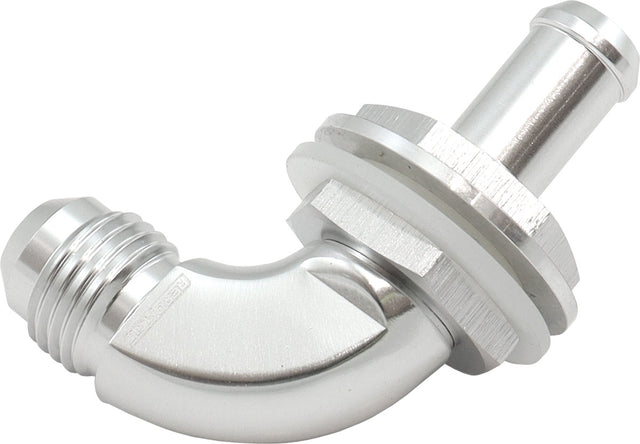 Aeroflow 90 Degree Fuel Cell Bulkhead -6AN to 3/8" Barb - AF937-06-06S AF937-06-06S