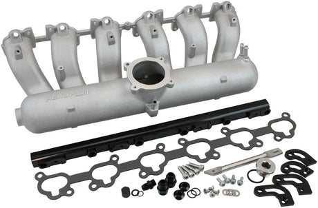 Aeroflow Ford Falcon FG Barra Intake Manifold - Natural Cast Finish -8ORB Fuel Rails to suit 14mm 3/4" Length Fuel Injectors (AF6028-7000) AF6028-7000