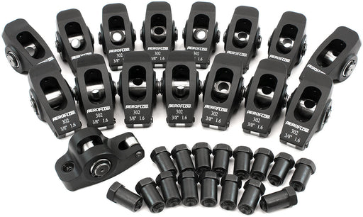 Aeroflow Small Block Ford Windsor 289-351 Aluminium Roller Rocker Set 3/8" Stud Mount, 1.6 Ratio, Set of 16 (AF95-1120) AF95-1120