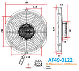 Aeroflow 12" Brushless Electric Fan, Pusher Type with Curved Blades - AF49-0122