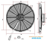 Aeroflow 16" Brushless Electric Fan, Pusher Type with Curved Blades - AF49-0126