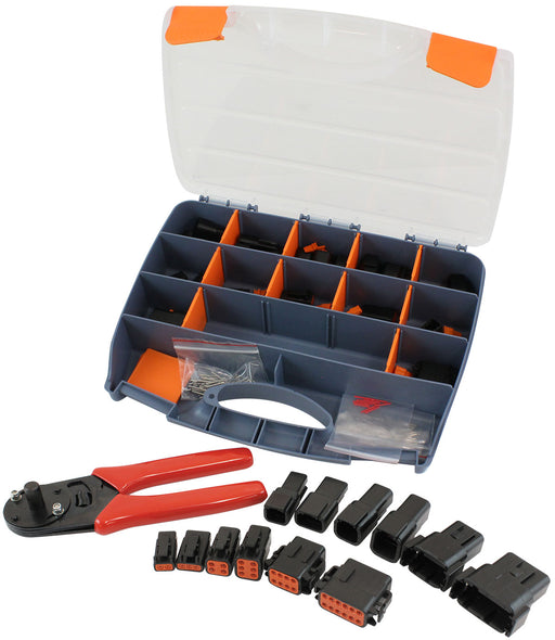 Aeroflow WeatherTight DTM Connector Kit Kit Includes 2,4,6,8,12 Pin Connectors, Terminals & Crimp Tool (AF49-9100-KIT) AF49-9100-KIT
