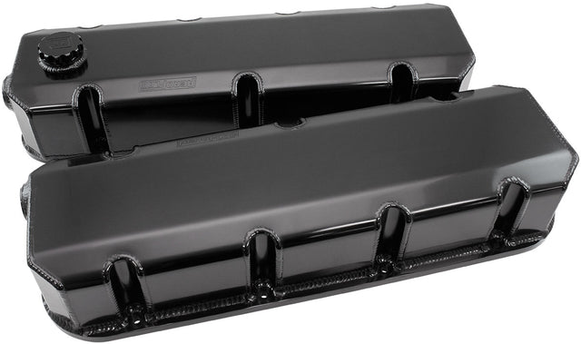 Aeroflow Fabricated Aluminium Valve Covers, Black - AF77-5006BLK-12 AF77-5006BLK-12