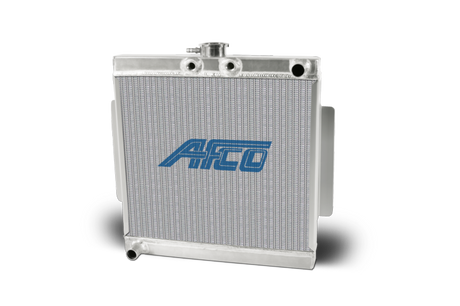 AFCO Aluminum Satin Radiator Mini/Micro Sprint Stand-Up Single Pass 1 Inch Inlet/Outlet - 80206 80206