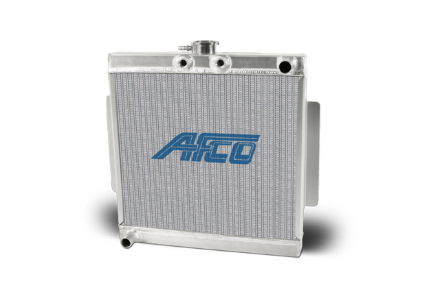 AFCO Aluminum Satin Radiator Mini/Micro Sprint Stand-Up Single Pass 1 Inch Inlet/Outlet - 80206 80206
