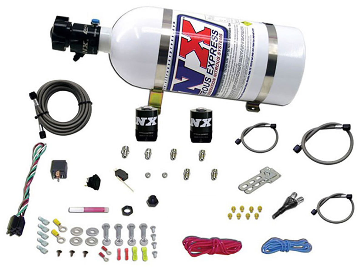 NX Nitrous Express Universal Wet EFI Kit With Single Fogger Nozzle & 10lb Bottle, 35-150 HP (NX20915-10) NX20915-10