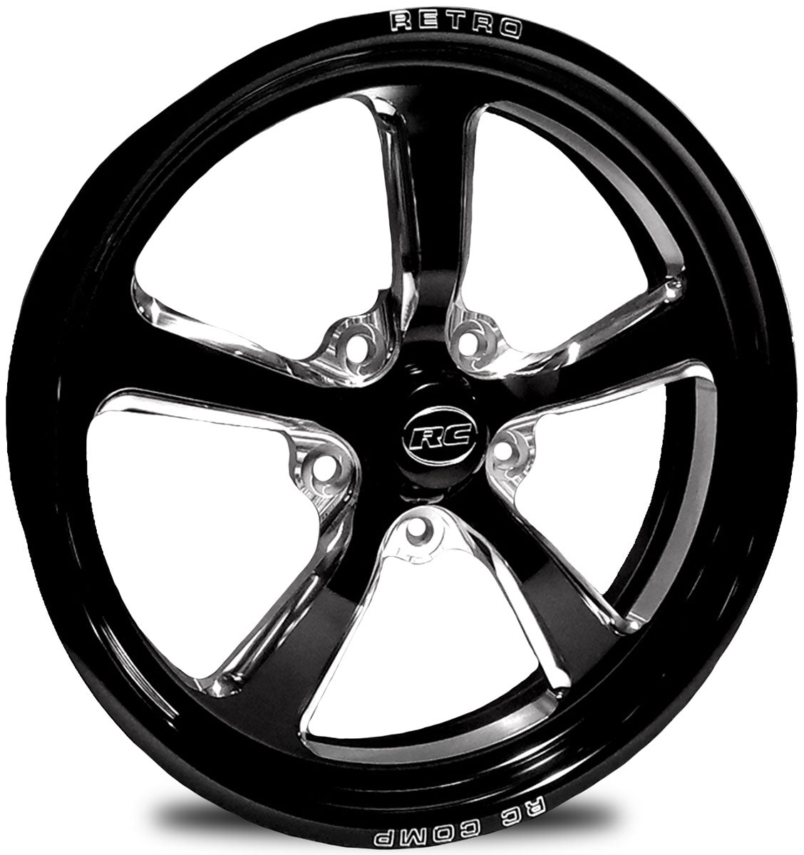 RC Comp Retro 17" x 6" Front Wheel, Black with Eclipse Finish - RCCFW37C2Q-10E RCCFW37C2Q-10E