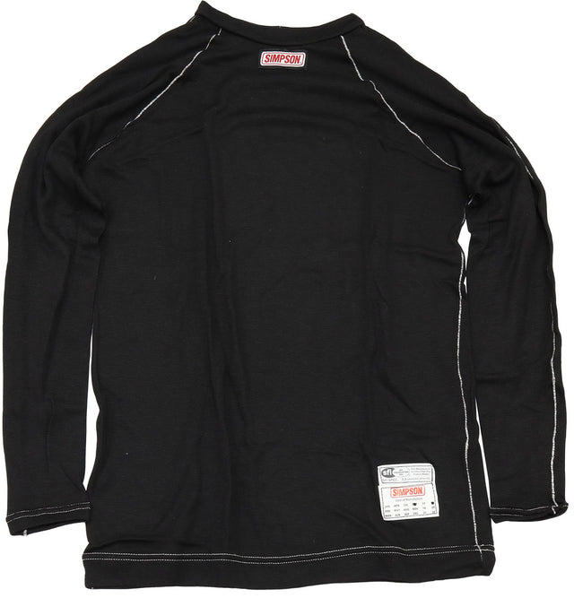 Simpson Memory Fit Long SleeveTop Small, Full Length Black Top, SFI Approved (SI20123SK) SI20123SK
