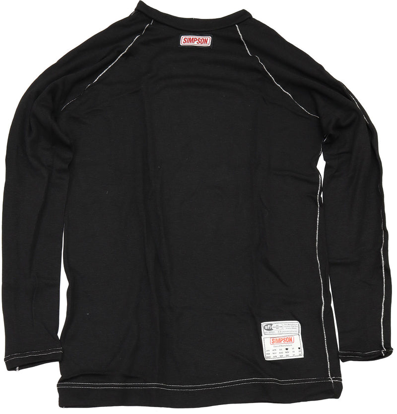 Simpson Memory Fit Long SleeveTop Small, Full Length Black Top, SFI Approved (SI20123SK) SI20123SK