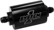 System 1 Short Inline Billet Fuel Filter, Black -6AN Ends, 4" Long,2" Diameter. 35 Micron Element - SY200-201406B SY200-201406B