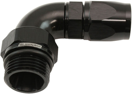 Aeroflow 90° ORB Male Swivel PTFE (Teflon®) Hose End -8 ORB to -6AN - AF583-06-08DBLK AF583-06-08DBLK
