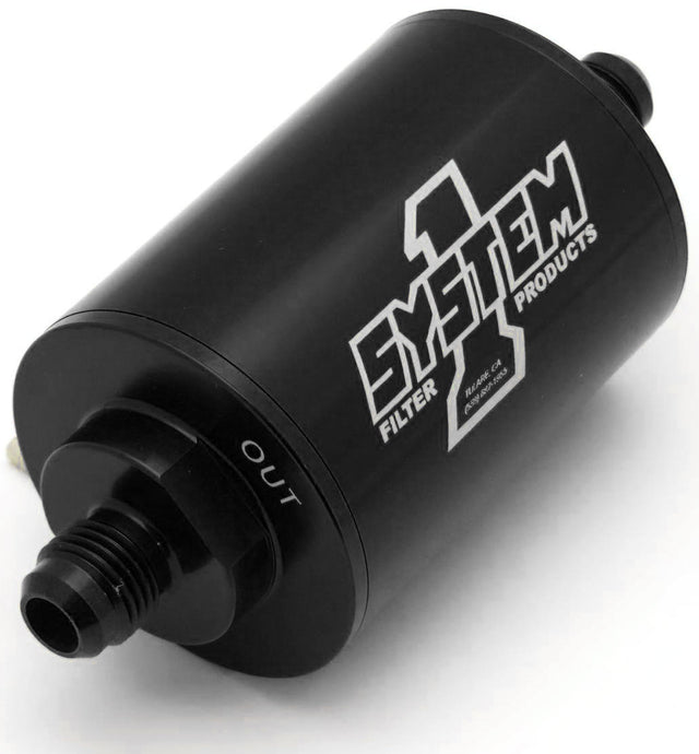 System 1 Pro Street Billet In-Line Fuel Filter Black Anodized - SY200-201405B SY200-201405B