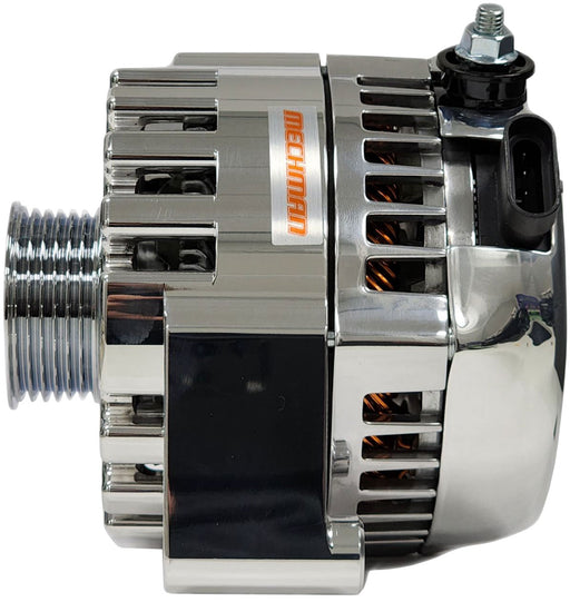 Mechman Billet S Series 170 Amp Racing Alternator, Chrome Finish 6-Groove Pulley. Suit GM LS 1996-06 (MMB8206170C)