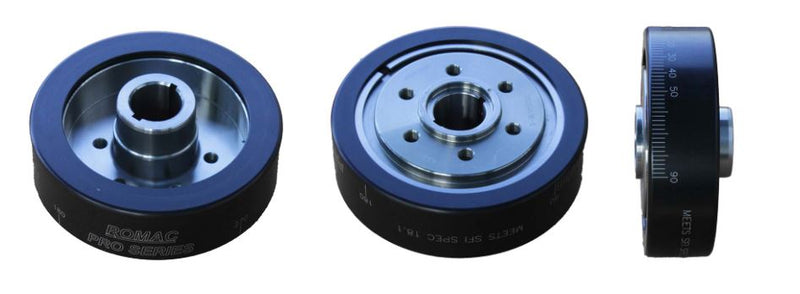 Rollmaster Romac Steel/Alloy Blower Harmonic Balancer Suit SB Chev 262-400, Internal Balance With Dual Key, 6 Bolt with .002" Under I.D (RO0202SA/B-6-002) RO0202SA/B-6-002