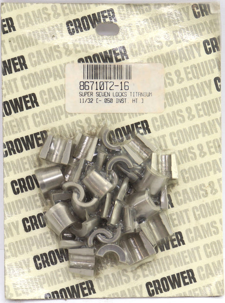 Crower Machined Titanium Super Seven Valve Locks 11/32" -.050" Inst. Ht., to be used with Super Seven retainers (C86710T2-16) C86710T2-16