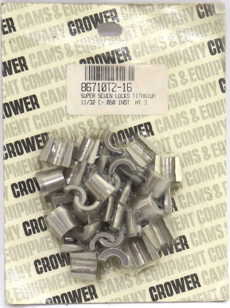 Crower Machined Titanium Super Seven Valve Locks 11/32" -.050" Inst. Ht., to be used with Super Seven retainers (C86710T2-16) C86710T2-16