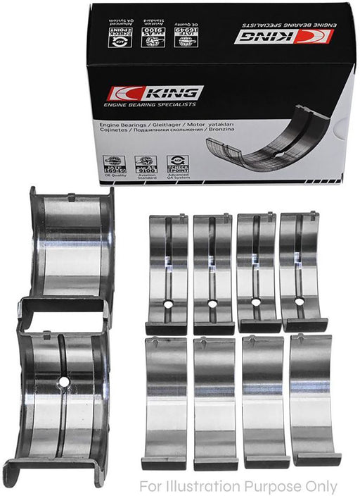 King SI Series Main Bearing Set, .001" Suit SB Chev L/J 262-350 (KBMB557SI 001) KBMB557SI 001