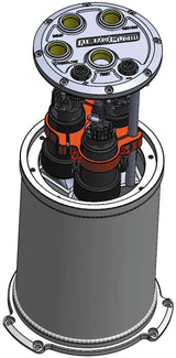Aeroflow Triple EFI Fuel Pump Round Surge Tank - Black 5 Liter (1.25 Gal), -10 ORB Outlet With -8 ORB Returns (AF77-4056BLK)