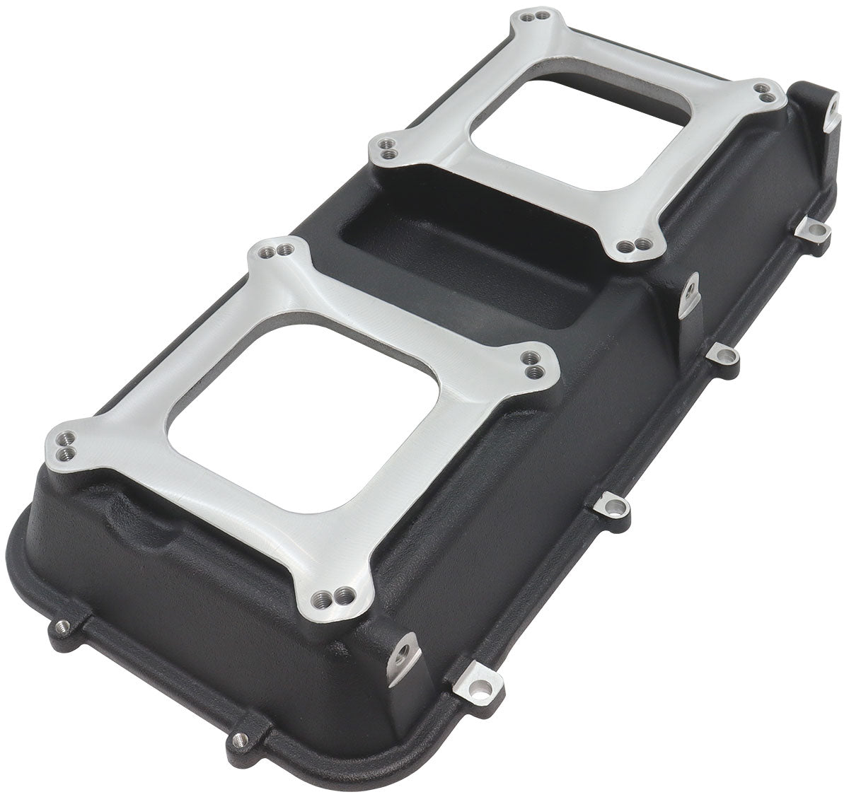 Aeroflow Top Plate with Dual Carburettor Flange For Modular Intake Manifolds, Black Finish - AF6285-0000