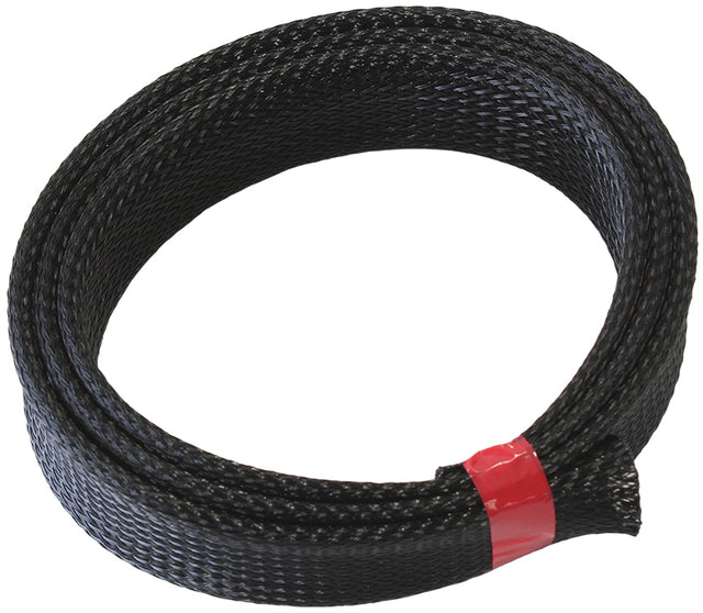 Aeroflow Flex Braid Wrap 3/4" (19mm) I.D. 1 Meter Length Black Finish, Tight Weave High Coverage (AF91-7056) AF91-7056