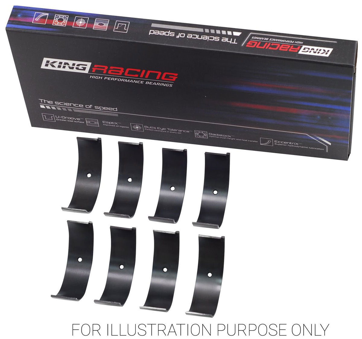 King XP Series Conrod Bearing Set, STD Suit Nissan SR20DE, SR20DET DOHC, 17mm Rod Width (KBCR4136XP) KBCR4136XP