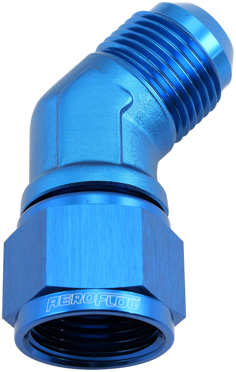 Aeroflow 45° Female/Male Flare Swivel -12AN Blue Finish (AF142-12) AF142-12