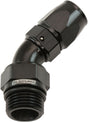 Aeroflow ORB Taper Swivel 45° Hose End -8 ORB to -6AN - AF582-06-08DBLK AF582-06-08DBLK