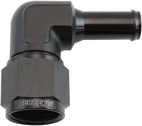 Aeroflow 90° Hose Barb 1/2" to -10AN Black Finish (AF413-10-08BLK) AF413-10-08BLK