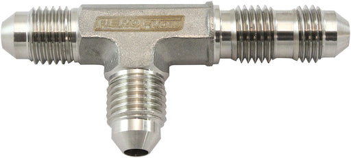 Aeroflow Stainless Steel Bulkhead Tee On the Run -4AN Bulkhead Nut Sold Separate (AF389-04) AF389-04