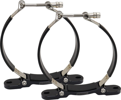 Aeroflow Dry Sump Tank Mounting Brackets suit 6" Diameter Tank Black Finish, Sold As a Pair (AF77-1060) AF77-1060