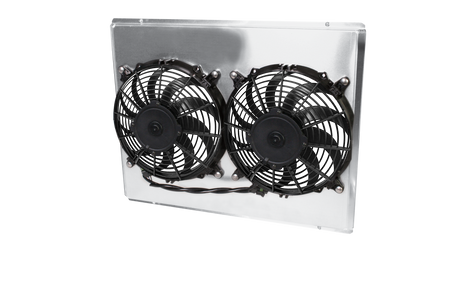 AFCO Chevelle Lsx Double Pass Crossflow Aluminum Radiator and Shroud - 84253-B-DB-N 84253-F-DP-N
