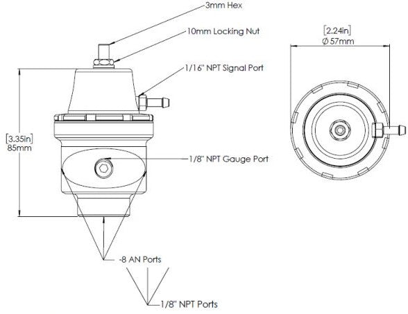 Turbosmart FPR8 - Fuel Pressure Regulator - Purple