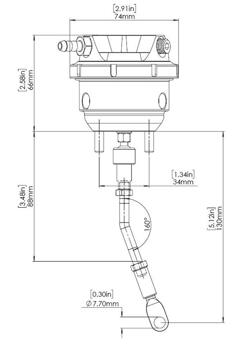 Turbosmart GenV IWG (Twin Port) Wastegate Actuator Suit Garrett G25 14 Psi