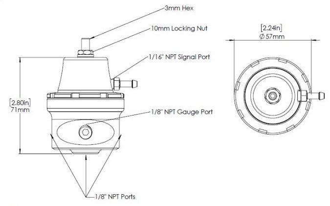 Turbosmart FPR Kompact (1/8"NPT LP) - Fuel Pressure Regulator - Sleeper - TS-0404-1115
