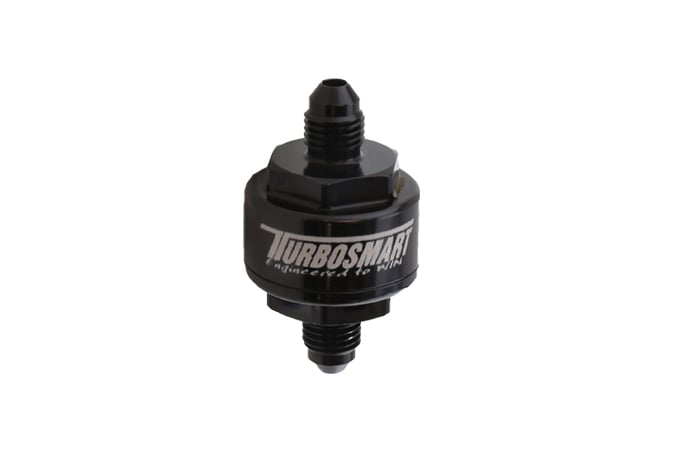 Turbosmart Billet Turbo Oil Feed Filter 44um AN-3 - Black - TS-0804-1001