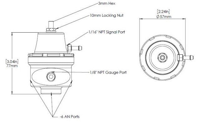 Turbosmart FPR6 - Fuel Pressure Regulator - Blue