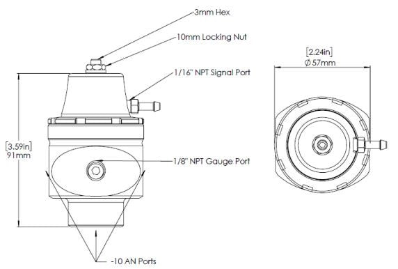 Turbosmart FPR10 LP - Fuel Pressure Regulator - Black