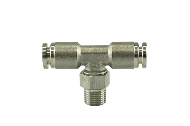 Turbosmart 1/8" NPT Tee Pushloc Fitting - SS - 1/4" - TS-0550-3055