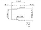 Turbosmart Silicon Hose Reducer 3.25-4.00" BLACK - TS-HR325400-BK