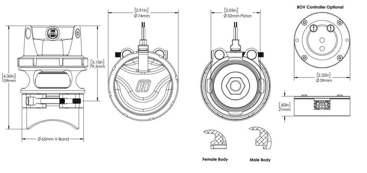 Turbosmart BOV Controller RacePort EM Black - TS-0304-1102