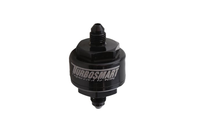 Turbosmart Billet Turbo Oil Feed Filter 44um AN-4 - Black - TS-0804-1002
