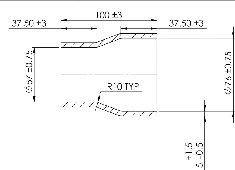 Turbosmart Silicon Hose Reducer 2.25-3.00" BLACK - TS-HR225300-BK